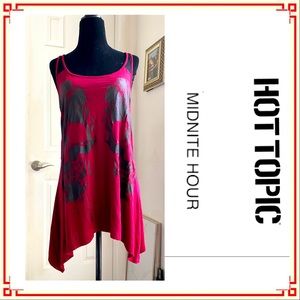 Burgundy Glitter Skull Shark Bite Tank Top